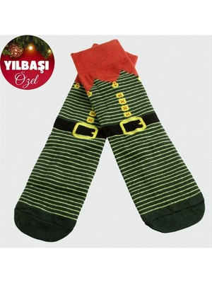 SiHako Noel Baba Kemeri Yılbaşı Penye Çorap