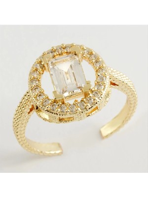 SiHako Yuvarlak Baget Taşlı Yüzük