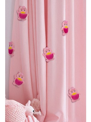 Artikel Pembe Penguen 6 Adet Çocuk Odası Perde Süsü, Broş Aksesuar, Hediye Paketi Süsleme Aksesuarı