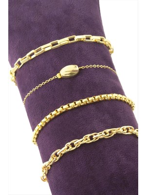 SiHako 4 Adet Burgulu Zincir Bileklik