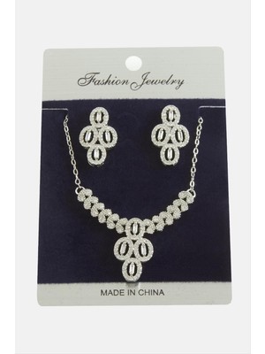 SiHako Çiçek Zirkon Taşlı Set Kolye