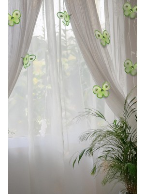 Artikel Yeşil Taşlı Çengelli Kelebek 6 Adet Perde Süsü, Broş Aksesuar, Hediye Paketi Süsleme Aksesuarı