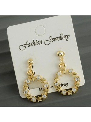 SiHako Yuvarlak Taşlı Küpe