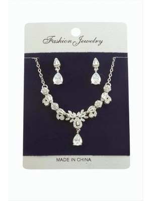 SiHako Damla Zirkon Taşlı Set Kolye