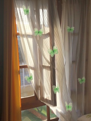 Artikel Yeşil Kelebek 6 Adet Perde Süsü, Broş Aksesuar, Hediye Paketi Süsleme Aksesuarı