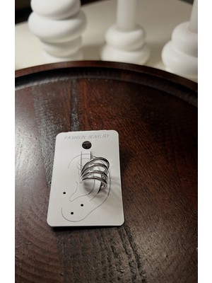 Les Séduisantes C.A. Asimetrik Halka Kıkırdak Earcuff Altın Kaplama Küpe Vıp