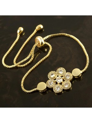 SiHako Çiçek Zirkon Taşlı Asansörlü Bileklik