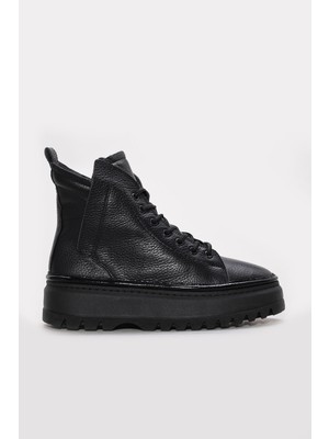 Fast Step Hakiki Deri Kürklü  Kadın Kalın Taban Bot 409KZA3121