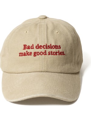 Nome Studio Nakışlı Şapka Eskitme Vintage Tarz Yıkamalı Pamuk Kumaşa Nakış Yazılı Şapka