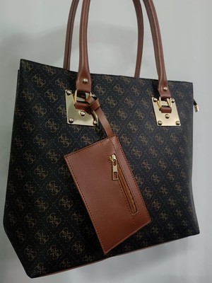 Elaa Aksesuar Desenli Kartlıklı Kadın Omuz Çantası