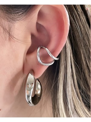 Les Séduisantes C.A. Çoklu Halka Kıkırdak Earcuff Altın Kaplama Küpe Vıp