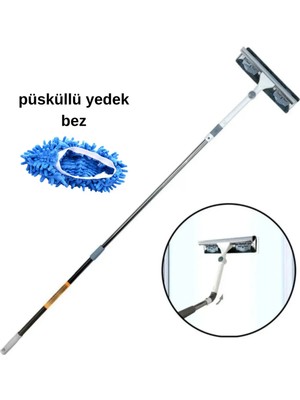 Funflex Mikrofiber Cam Mopu +1 Yedek Bezli Cam Silme Aparatı Ayla Stan