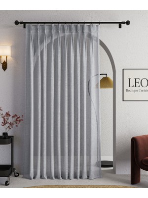 Leo Boutique Curtain Keten Amerikan Pile Tül Perde Ütü Istemez Keten Sık Pile Keten Tül Perde