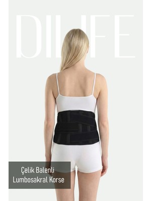 Çelik Balenli Lumbosakral Korse Fel Fıtığı Siyatik Sinir Ağrı Bel Korsesi Standart Beden