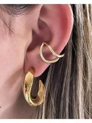 Les Séduisantes C.A. Çoklu Halka Kıkırdak Earcuff Altın Kaplama Küpe Vıp