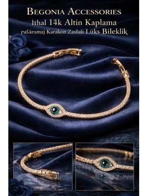 Begonia Accessories Ithal Özel Tasarım Zirkon Taşlı Kadın Bileklik 21 cm – 14K Altın Kaplama & 925 Ayar Gümüş Kaplama Seçenekli – Paslanmaz Kararmaz Baget Zirkon Şerit Bileklik – Şık Trend Kadın Takı - 13