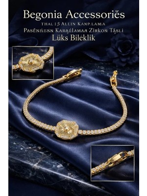 Begonia Accessories Ithal Özel Tasarım Zirkon Taşlı Kadın Bileklik 21 cm – 14K Altın Kaplama & 925 Ayar Gümüş Kaplama Seçenekli – Paslanmaz Kararmaz Baget Zirkon Şerit Bileklik – Şık Trend Kadın Takı - 7