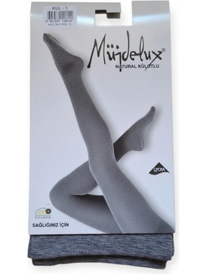 Müjde Kadın Kül Pamuklu Kalın 80 Denye Külotlu Çorap