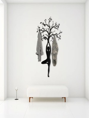 B2M Designs Dekoratif Metal Duvar Aksesuarı – Yoga & Hayat Ağacı Motifi