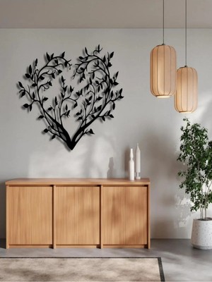B2M Designs Dekoratif Metal Duvar Aksesuarı – Kalp Yaprak Motifi