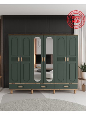 T&B Dova 6 Kapaklı Çekmeceli Gardırop - Tamamı Mdf