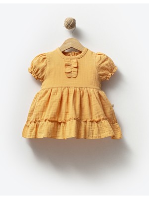 By Bubbles %100 Pamuk Kız Bebek Fırfırlı Müslin Elbise