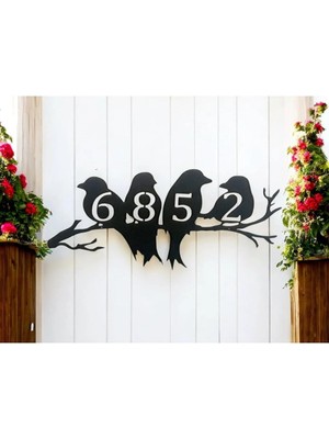 B2M Designs Doğal Kuş & Dal Tasarım Kişiye Özel Dış Mekân Numarası