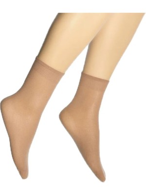 Desimo 5 Çift 40 Denye Kadın Düz Soket Mus Çorap Bronz 38