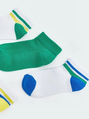 LC Waikiki Karışık Çizgili Erkek Çocuk Patik Çorap 5 Li  (S6)