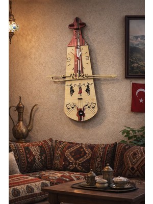 Seymen Bıçakçılık Rize Yazılı Keşan Desenli Saat Başı Çalan Kemençe Duvar Saati