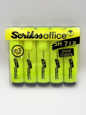 Scrikss - Wizdesign Blisterli 5'li Sarı Renk Fosforlu Kalem