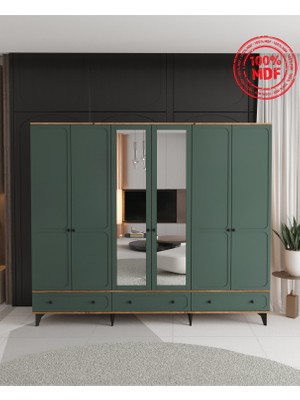 T&B Irmak 6 Kapaklı Çekmeceli Gardırop - Tamamı Mdf