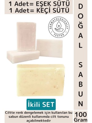 Wintoup #doğalsabun Bitkisel Organik Tüm Cilt Tipleri Yüz El Saç Için Uygun Eşek Keçi Sütü Sabunu Ikili Set