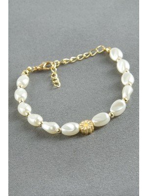 Zero Land Storozal Papatya Inci Bileklik - Beyaz