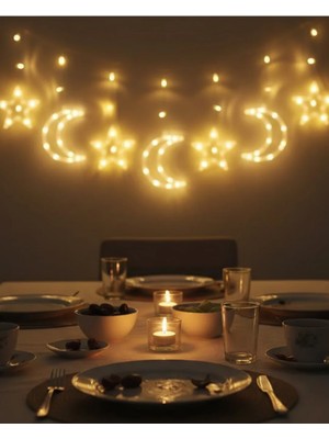 DS LLC Dekoratif Büyük Ay Yıldız Ramazan LED Işık DSLLC4-2356Y