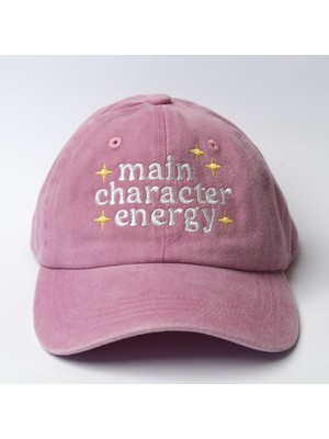 Nome Studio Nakışlı Pembe Şapka Yıkamalı Kumaşlı ve Yazı Nakışlı Şapka Pamuklu Siperlikli Ayarlı Günlük Şapka