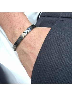 Bonicce 4'lü Hematit Gerçek Doğal Taş Bileklik