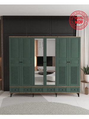 T&B Nil 6 Kapaklı Çekmeceli Gardırop - Tamamı Mdf