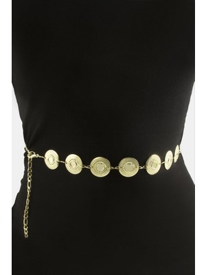 Zero Land Storozal Noktalı Metal Zincir Kemer - Sarı