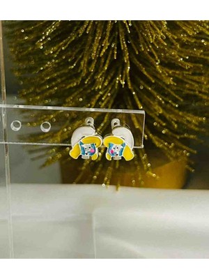 Generic Şık Tasarım 925 Ayar Gümüş Mineli Çocuk Küpe- Model: 001