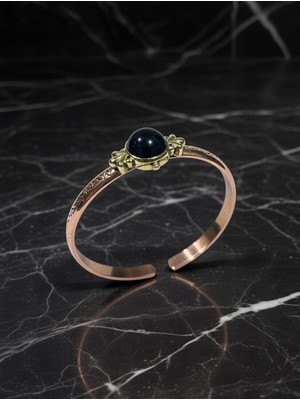 Anka Select Doğal Akik Taşlı %100 Bakır Bileklik