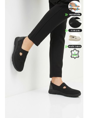 Forelli Kadın Ortopedik Keten Triko Yazlık Ayakkabı F26Y/CM29424