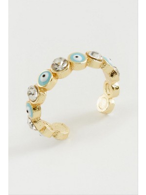 Zero Land Storozal Nazar Taşlı Yüzük - Gümüş Rengi