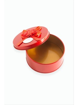 Zero Land Storozal Yuvarlak Boş Kırmızı Metal Kutu 9 cm - Kırmızı