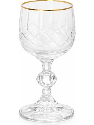 Sudedi Home Altın Yaldızlı Kristal Ayaklı Kadeh Bardak 1 Adet Şık Sunum Kadehi