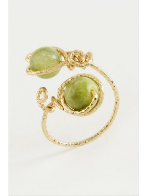 Zero Land Storozal Ceyt Doğal Taşlı Yüzük - Gümüş Rengi