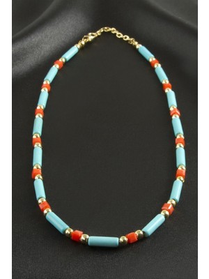 Zero Land Storozal Turkuaz Boncuk Kristal Kolye - Turkuaz