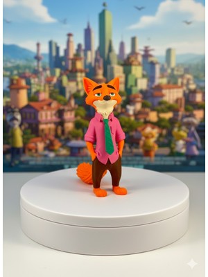 R&D Robotics Zootropolis Nick Wide Tilki / Zootopia Nick Wilde Figür | 15CM 8 | (Takılabilir Kuyruk Yanında Gönderilir)