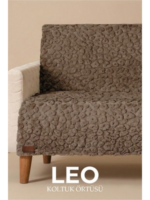 Noctiluca Leopar Desenli Wellsoft Koltuk Örtüsü Sırtı Örten Kabartmalı Koltuk Koruyucu Şal (180X220 Cm)