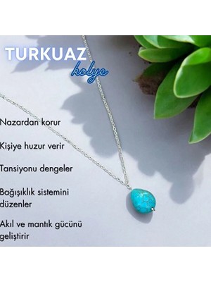 Bonicce Firuze ( Turkuaz) Taşı Gerçek Doğal Taş Kolye